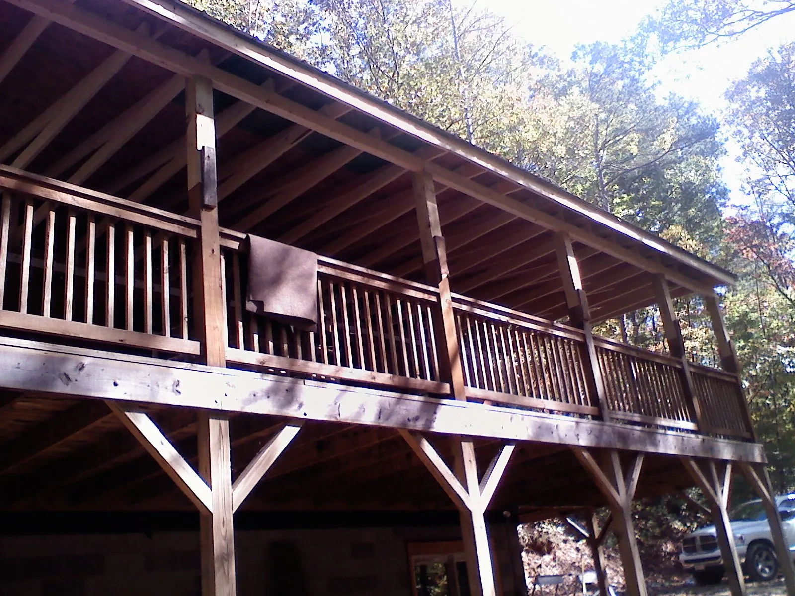 Timber framing under a new elevated porch and deck — Roof Leak Repair in Panama City by Roofing Brothers